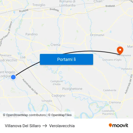 Villanova Del Sillaro to Verolavecchia map