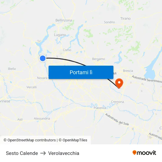 Sesto Calende to Verolavecchia map