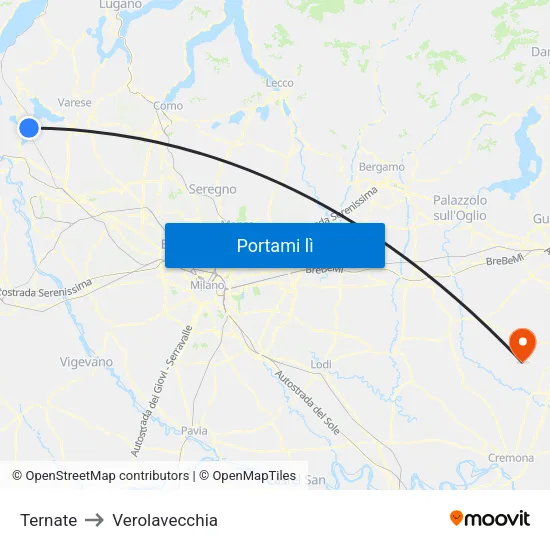 Ternate to Verolavecchia map