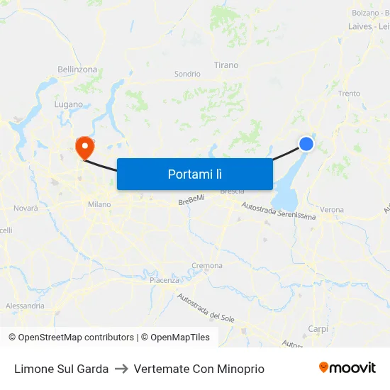 Limone Sul Garda to Vertemate Con Minoprio map