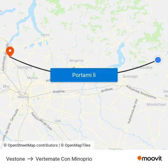 Vestone to Vertemate Con Minoprio map