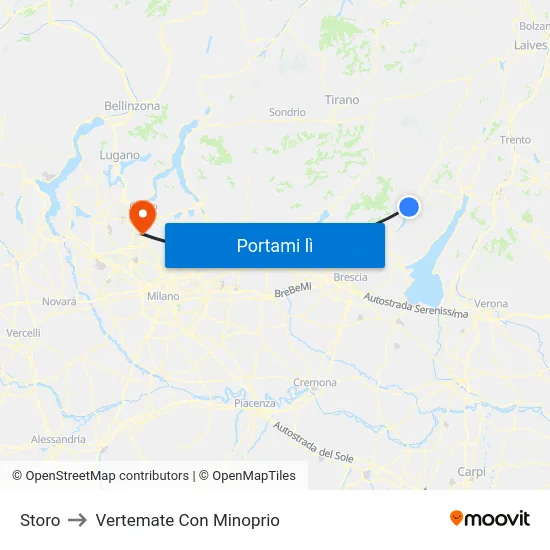 Storo to Vertemate Con Minoprio map
