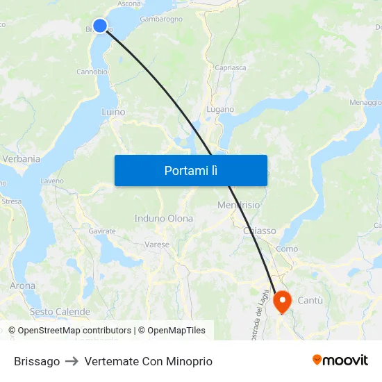 Brissago to Vertemate Con Minoprio map