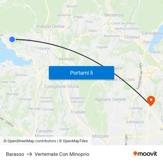 Barasso to Vertemate Con Minoprio map