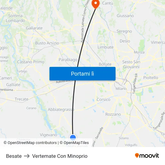 Besate to Vertemate Con Minoprio map