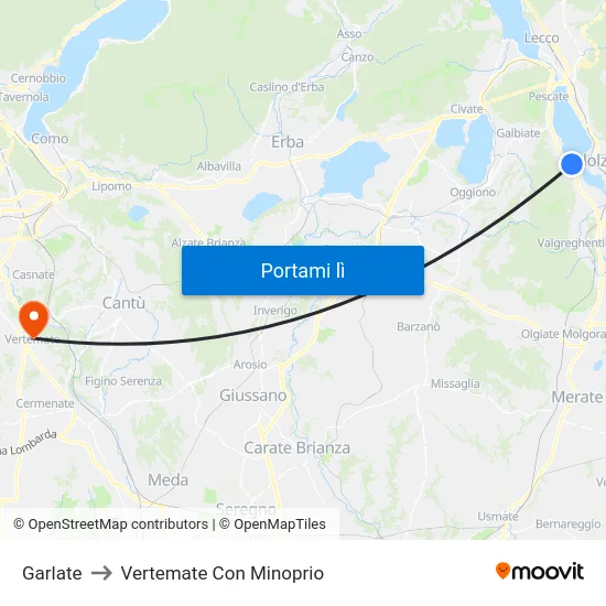 Garlate to Vertemate Con Minoprio map