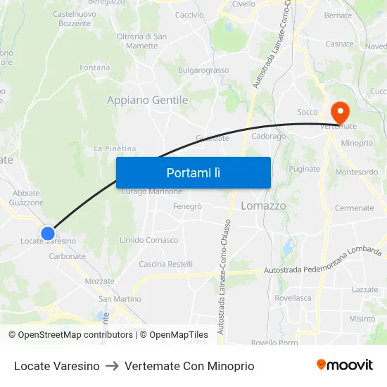 Locate Varesino to Vertemate Con Minoprio map