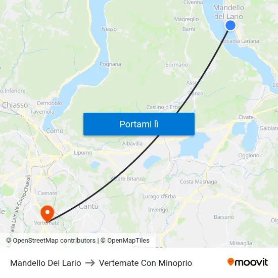 Mandello Del Lario to Vertemate Con Minoprio map