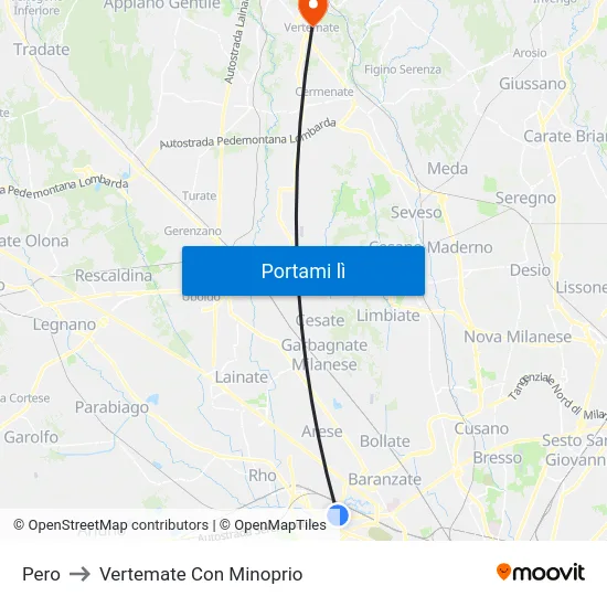 Pero to Vertemate Con Minoprio map