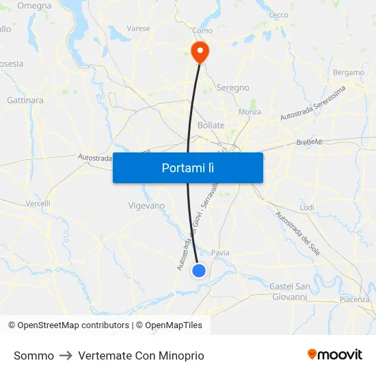 Sommo to Vertemate Con Minoprio map
