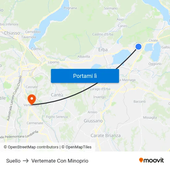 Suello to Vertemate Con Minoprio map