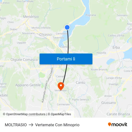 MOLTRASIO to Vertemate Con Minoprio map