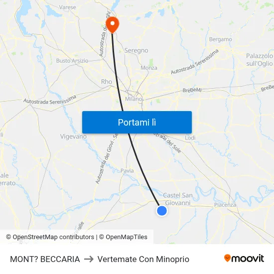 MONT? BECCARIA to Vertemate Con Minoprio map