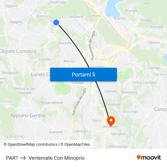 PAR? to Vertemate Con Minoprio map