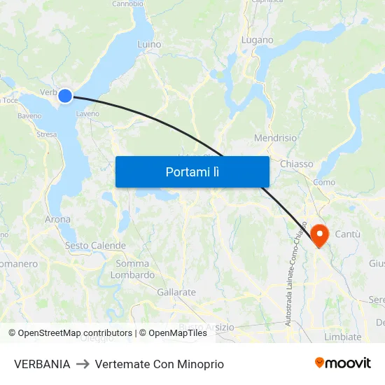 VERBANIA to Vertemate Con Minoprio map