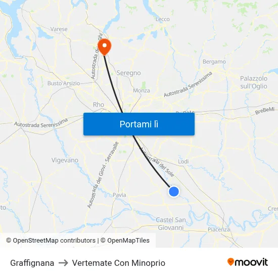 Graffignana to Vertemate Con Minoprio map