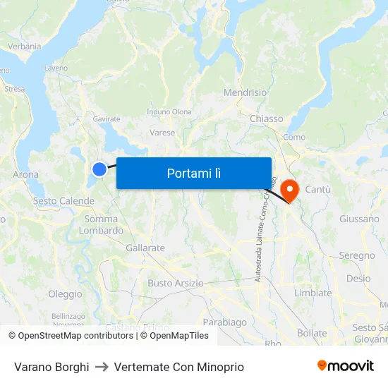 Varano Borghi to Vertemate Con Minoprio map