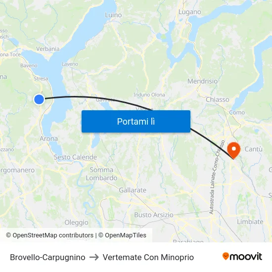 Brovello-Carpugnino to Vertemate Con Minoprio map