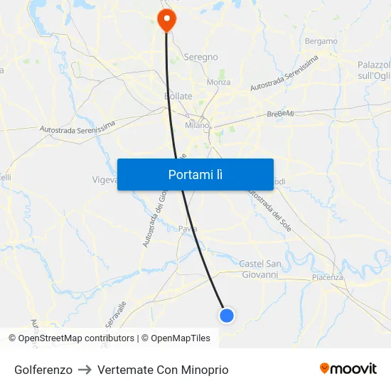 Golferenzo to Vertemate Con Minoprio map