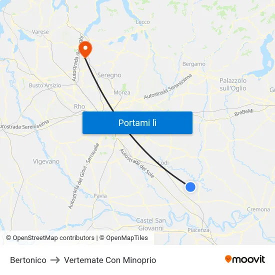 Bertonico to Vertemate Con Minoprio map