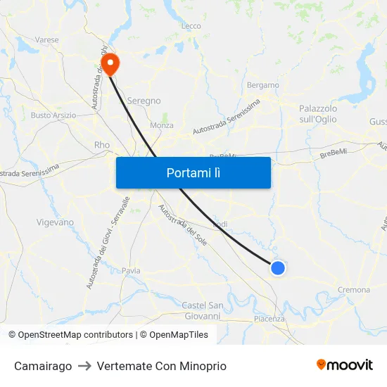 Camairago to Vertemate Con Minoprio map