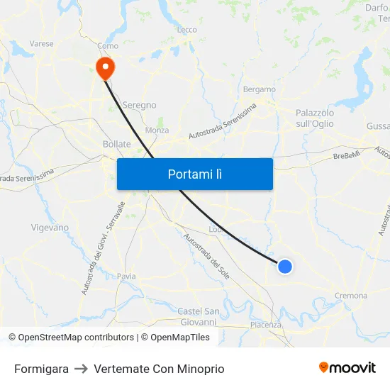 Formigara to Vertemate Con Minoprio map