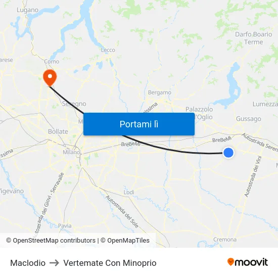 Maclodio to Vertemate Con Minoprio map