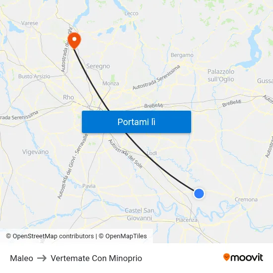 Maleo to Vertemate Con Minoprio map
