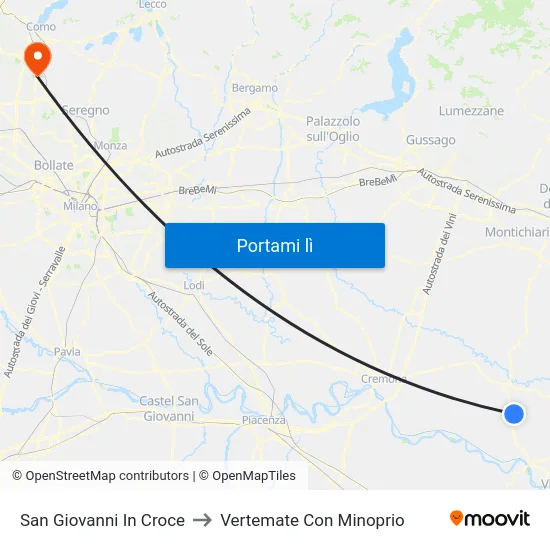San Giovanni In Croce to Vertemate Con Minoprio map