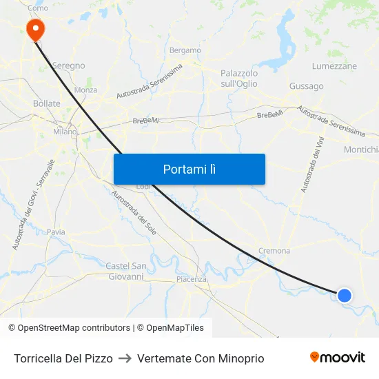 Torricella Del Pizzo to Vertemate Con Minoprio map