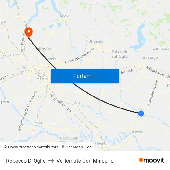 Robecco D' Oglio to Vertemate Con Minoprio map
