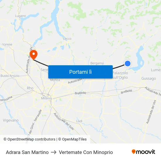 Adrara San Martino to Vertemate Con Minoprio map