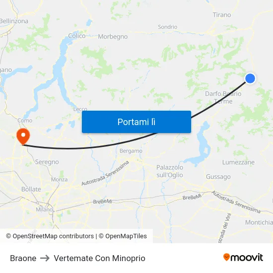 Braone to Vertemate Con Minoprio map