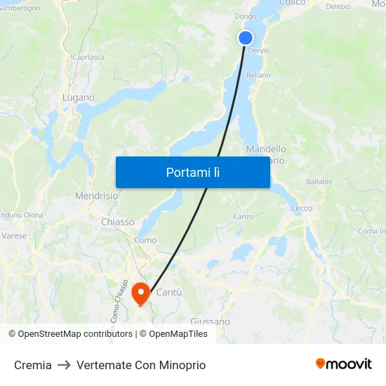 Cremia to Vertemate Con Minoprio map