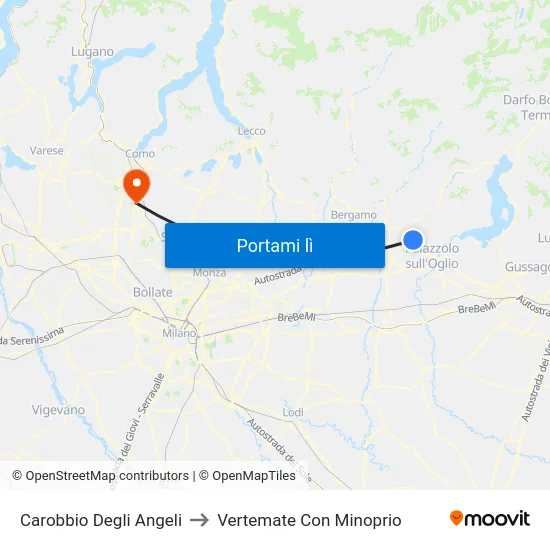 Carobbio Degli Angeli to Vertemate Con Minoprio map