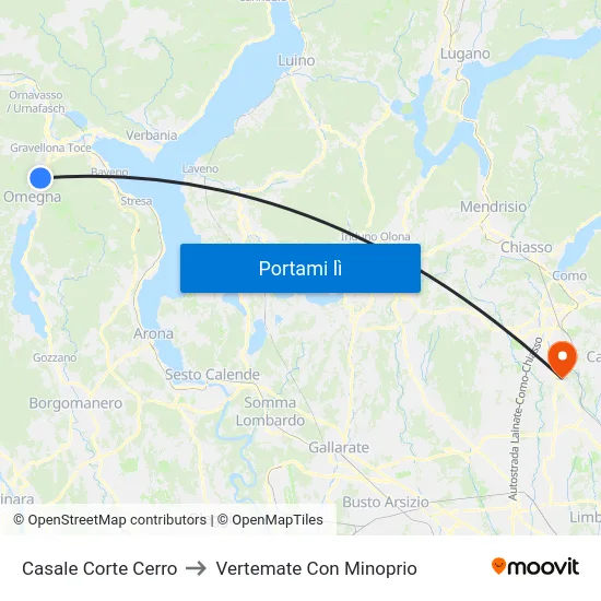 Casale Corte Cerro to Vertemate Con Minoprio map