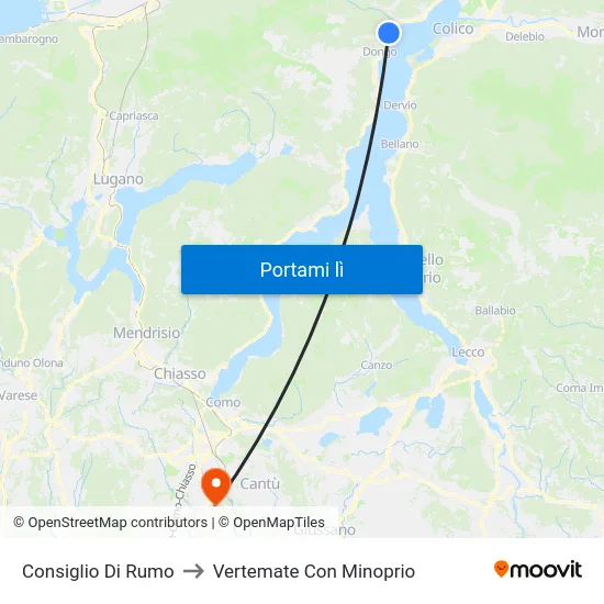 Consiglio Di Rumo to Vertemate Con Minoprio map