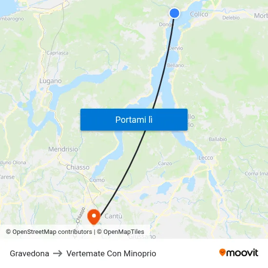 Gravedona to Vertemate Con Minoprio map