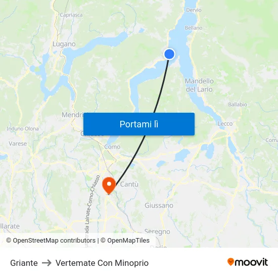 Griante to Vertemate Con Minoprio map