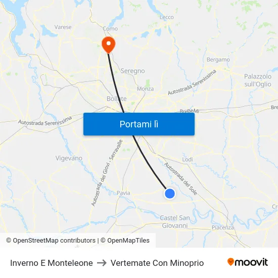 Inverno E Monteleone to Vertemate Con Minoprio map