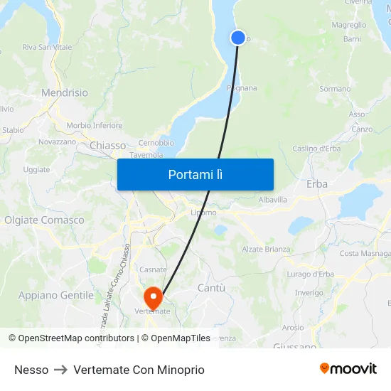 Nesso to Vertemate Con Minoprio map
