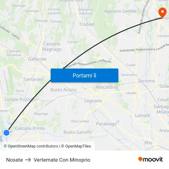 Nosate to Vertemate Con Minoprio map