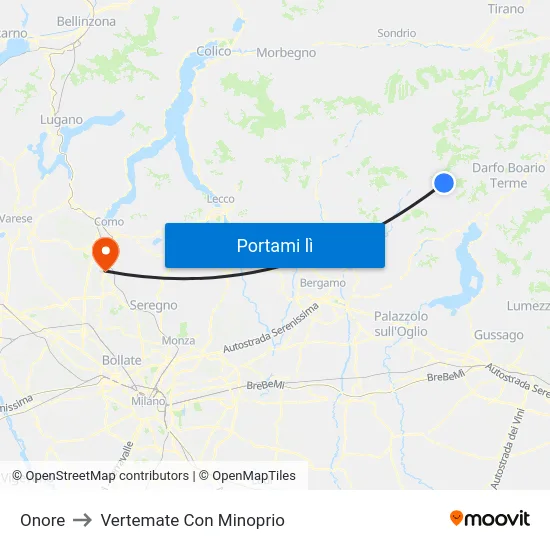 Onore to Vertemate Con Minoprio map