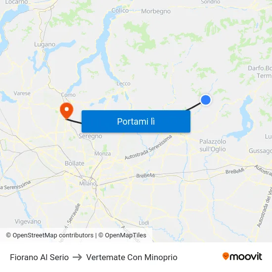 Fiorano Al Serio to Vertemate Con Minoprio map