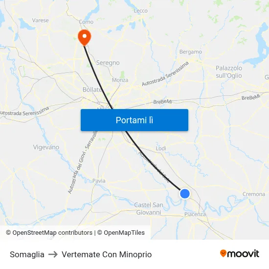 Somaglia to Vertemate Con Minoprio map