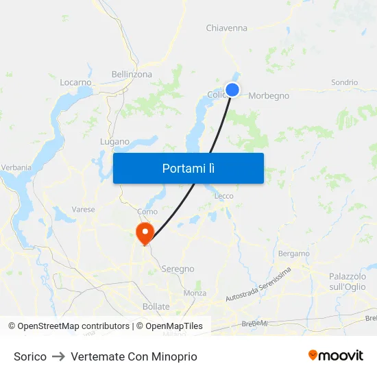 Sorico to Vertemate Con Minoprio map