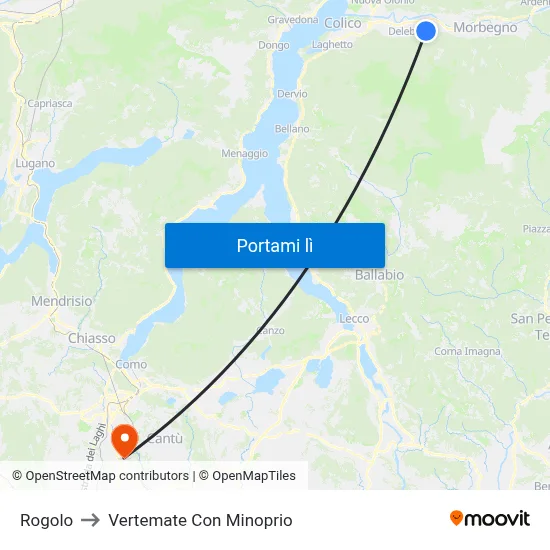 Rogolo to Vertemate Con Minoprio map