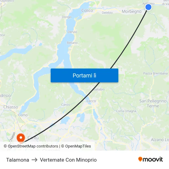 Talamona to Vertemate Con Minoprio map