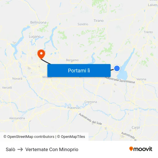 Salò to Vertemate Con Minoprio map