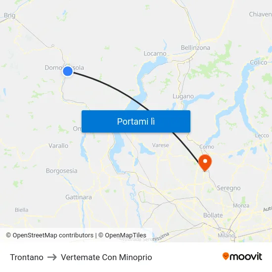 Trontano to Vertemate Con Minoprio map